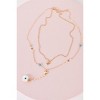 Slickblue Women's Choker Necklace, Gold Blue Evil Eye and Circle Pendants on Double Chain, Trendy Style, 15-17" - 2 of 4
