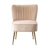 WestinTrends Phoebe Upholstered Tufted Velvet Accent Chair With Metal Leg - 3 of 4
