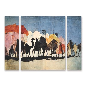 Trademark Fine Art Treechild The Caravan 3 Piece Panel Set Art - 1 of 3