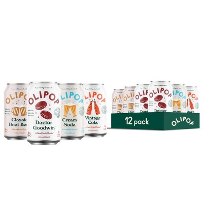 Olipop Prebiotic Soda Pop, Classic Soda Pack - 12 Oz Can (Pack of 12)