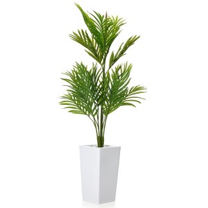 4.5FT Artificial Palm Tree with White Planter, Realistic Faux Areca Palm for Indoor & Outdoor Home Decor - 1 of 4