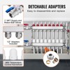 VEVOR 8-Branch Radiant Heat Manifold, 1/2" PEX Tubing Manifold, Stainless Steel PEX Manifold for Hydronic Radiant Floor Heating, Silver - 4 of 4