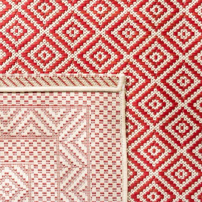 Red Rectangular Synthetic Non-slip Indoor/Outdoor Area Rug