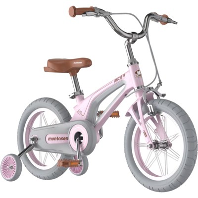 Infurnic Bicycles, 16 Inch Kids Bike with Auxiliary Wheel, Single Speed Cruiser Bike for Girls and Boys, Pink, 39.36*22.8"*25.92"