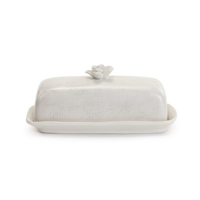 DEMDACO Succulent Butter Dish White