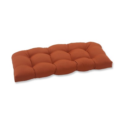 Outdoor Wicker Loveseat Cushion - Burnt Orange Fresco Solid