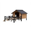 LAOTIES Outdoor Large Wooden Dog House With Porch,Weatherproof Cabin Style Kennel For Large Dogs,Durable Fir Wood Shelter - 4 of 4