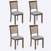 MAYEERTY Set of 4 Wooden Dining Chairs, Padded Upholstered Seat, Dining Room Living Room, Gray - 4 of 4