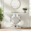 MAYEERTY 43" Mirrored Console Table, Modern Silver Sofa Table with O-Shaped Base - 2 of 4