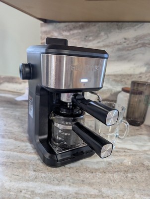 Gourmia 4 Shot Steam Espresso Maker with Frothing Wand Black