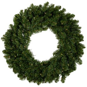 Northlight 24" Prelit LED Battery Operated Canadian Pine Artificial Christmas Wreath - Clear Lights - 1 of 4