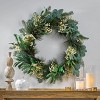 DOMETOUR 30 Inch Artificial Christmas Wreath, Eucalyptus Leaves Pine Twigs Stars Wreath for Front Door Home Christmas Decor Indoor Outdoor - 3 of 4