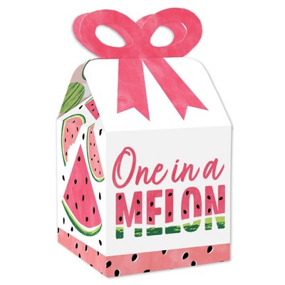 Big Dot of Happiness Sweet Watermelon - Square Favor Gift Boxes - Fruit Party Bow Boxes - Set of 12