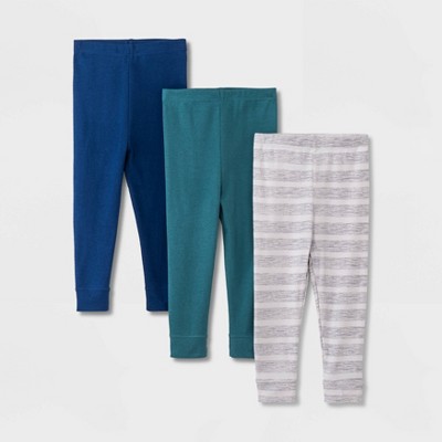 Image of Baby Boys' 3pk 'Under the Stars' Zip-Up Pants - Cloud Island™ Navy Blue Newborn