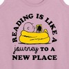 Women's Peanuts Reading Is Like A Journey To A New Place Graphic Racerback Tank - Heather Orchid - X-Large - 2 of 4