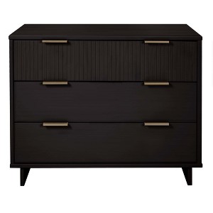 PAGED Wood Dresser, Modern Minimalist Storage Cabinet with 3 Full Extension Drawers and Glam Drawer Handles for Living Room, Hallway - 1 of 4