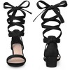 Perphy Women's Fashion Summer Open Toe Block Heel Lace Up Sandals - 2 of 4