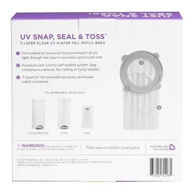 Munchkin UV Snap, Seal &#38; Toss Diaper Pail Refill Bags - 20pk