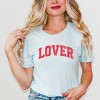 Lover Varsity Arched Distressed - Women's Short Sleeve Graphic T-Shirt - 3 of 4