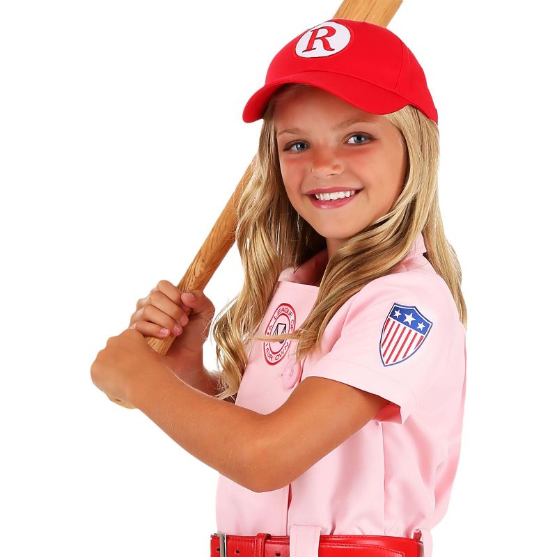 HalloweenCostumes.com League of Their Own Luxury Kids Dottie Costume For Girls, 5 of 7