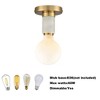 Claxy Modern Brass Semi Flush Mount Ceiling Light with White Marble for Living Room - 3 of 4