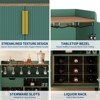 Sideboard Buffet Cabinet with Fluted Texture, Modern Coffee Bar Cabinet with Wine Rack&Drawers, Black Liquor Cabinet for Kitchen,Dining Room - 4 of 4
