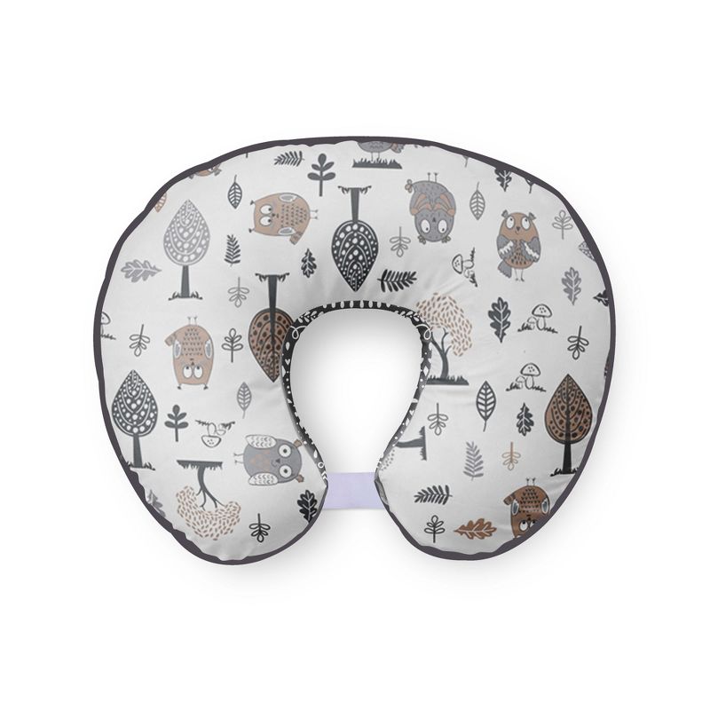 Bacati - 3 pc Owls Beige/Gray Neutral Hugster Feeding & Infant Support Nursing Pillow, 5 of 11
