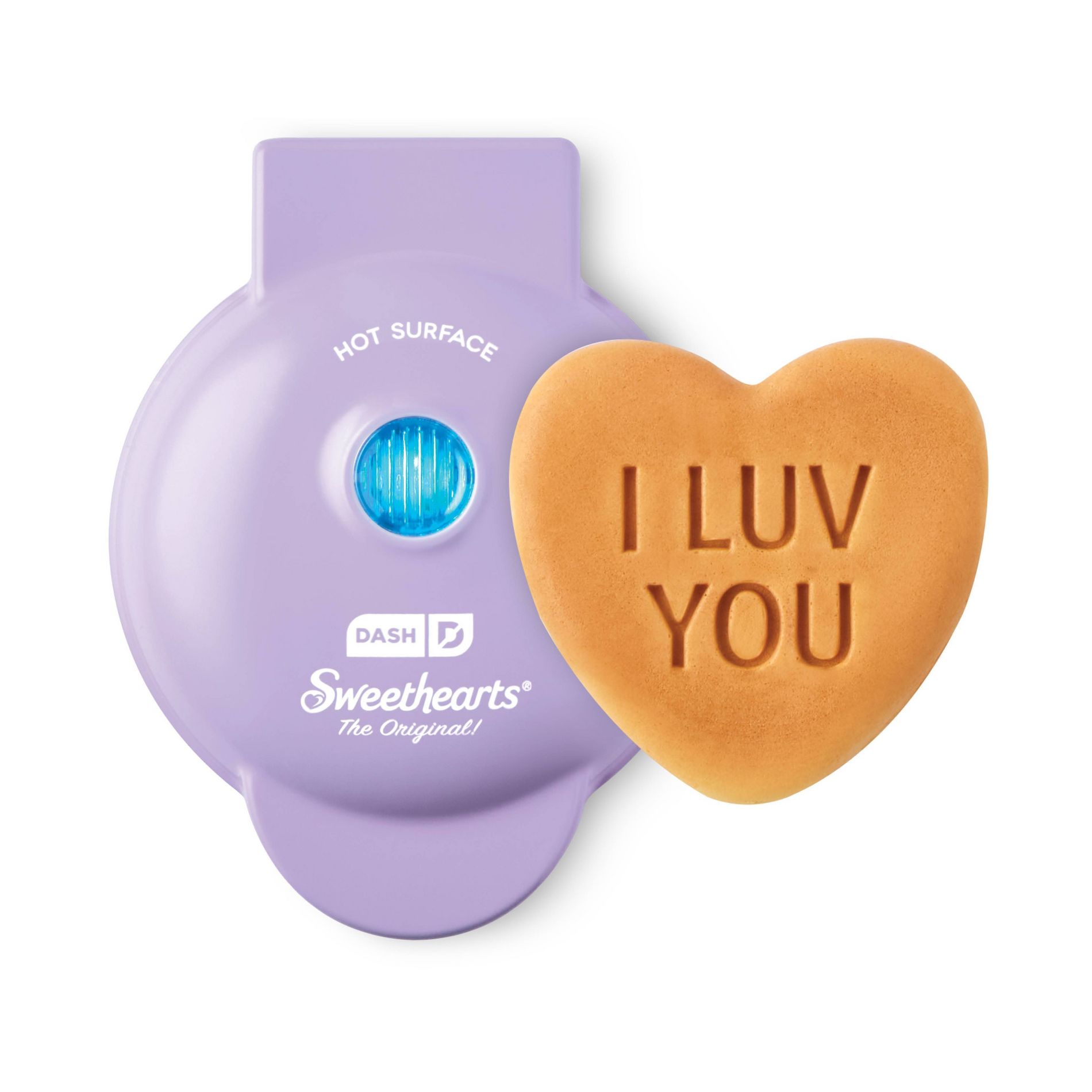 Dash x Sweethearts Mini Waffle Maker Purple I luv u