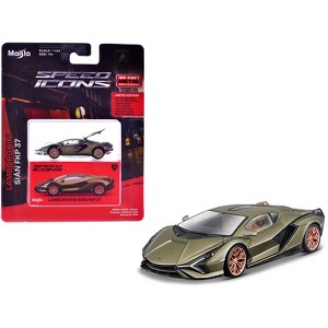 Lamborghini Sian FKP 37 Green Metallic "Speed Icons" Series 1/64 Diecast Model Car by Maisto - 1 of 4