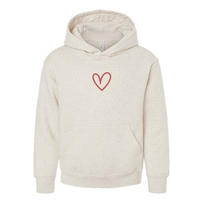 The Juniper Shop Embroidered Hand Drawn Heart Youth Graphic Hoodie