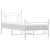 vidaXL Metal Bed Frame without Mattress with Footboard White Twin Extra Long (XL) - 2 of 4