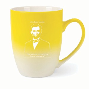 Elanze Designs The Best Way To Predict The Future Is Create It Two Toned Ombre Matte 10 ounce New Bone China Coffee Tea Cup Mug, Yellow and White - 1 of 4