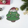 Unique Bargains Christmas Brooches Series Alloy Dripping Wax Red Green 0.98"x1.06" 1 Pc - 2 of 4