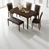 Mshliw 6-Piece Farmhouse Dining Table Set with Bench and 4 Upholstered Chairs, Wooden Dining Set for 6 People for Kitchen and Dining Room - 3 of 4