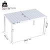 Anybear 55" White Modern Multi-Purpose Dining Table, Patio Table, Lightweight PP Tabletop with Metal Legs for Kitchen, Courtyard - 3 of 4