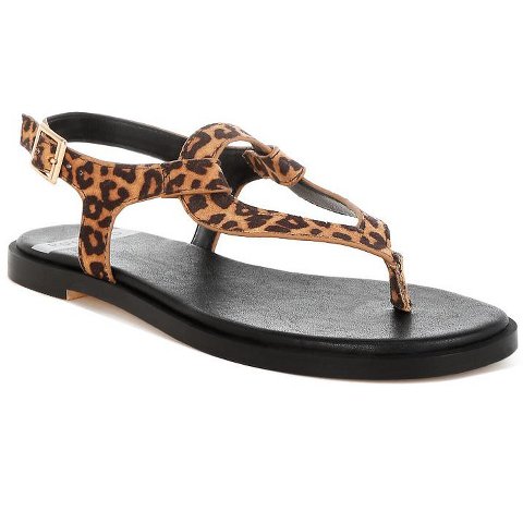 Обувь Rag & Co Womens Venusa Leopard Print Buckled Flats 8