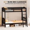 Karl Home Twin Over Twin Solid Wood Bunk Bed for Kids and Adults, No Box Spring Required, Black and Brown - 3 of 4