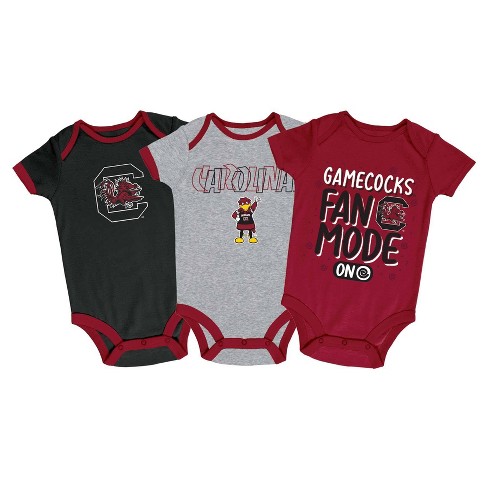 Newborn & Infant Champion Garnet/Heather Gray/White South Carolina  Gamecocks Three-Pack Bodysuit Set