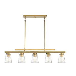 Savoy House Calhoun 5 - Light Chandelier in  Warm Brass - 1 of 3