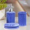 Home Mart Goods Blue Dolomite Bathroom Accessories Set - Soap Dispenser, Soap Dish & Tumbler - 2 of 4