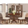 3-Piece Mahogany Finish Solid Wood Top - Round Dining Room Set - Seats 4 - 2 of 4