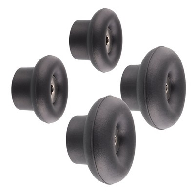 WAGNER – design yourself Multifunctional Wall Hook Set, Black Rubber & Steel, 4pc — Supports up to 35 lbs