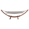 Modern Outdoor Hammock with Curved Larch Wood Stand, Sunbrella Cotton Fabric, Water-Resistant Frame - 2 of 4