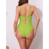 INSPIRE CHIC Women's O Ring Cut Out Deep V Monokini Bikini, Tummy Control Swimwear Bathing Suit 1 Set - 3 of 4