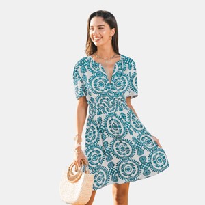 Women's Bohemian Printed V-Neck Beach Dress - Cupshe - 1 of 4