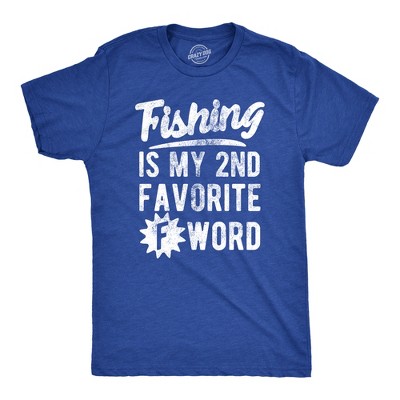 Mens Fishing Is My Second Favorite F Word T Shirt Funny Swearing Curse Word Fish Lovers Tee For Guys - Crazy Dog Men's T Shirt