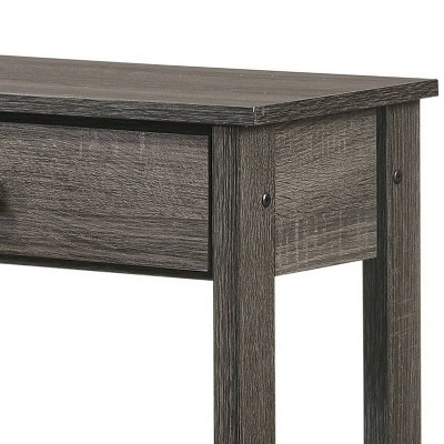 Gray Wooden Nightstand with Drawer and Open Shelf