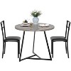 3-Piece Round Farmhouse Dining Set for 2, Small Space Kitchen Table with Padded Chairs, Compact Circle Dining Table and Chair Set - 2 of 4