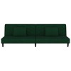 vidaXL 2-Seater Velvet Sofa Bed - Multifunctional Loveseat with Pillows, Convertible Day Bed, Wooden Frame, Comfortable Sleeper - Dark Green - 4 of 4