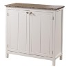 Kings Brand Furniture Janer Marble Finish Top Kitchen Island Storage Cabinet, White - 2 of 4